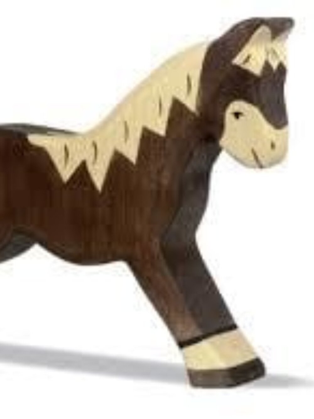 NWT Holztiger Wooden Toys Dark Brown Horse Running